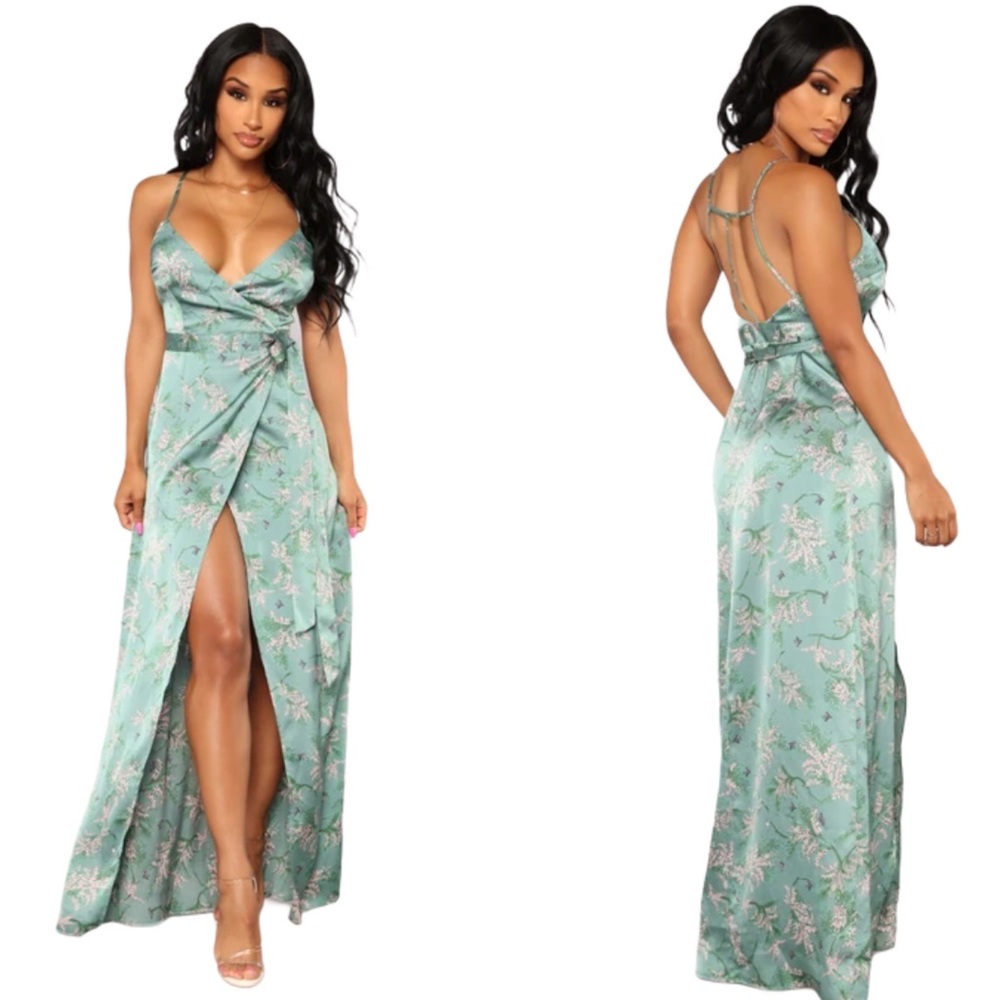 Fashion Nova A Lifetime In Love Dress - Sage